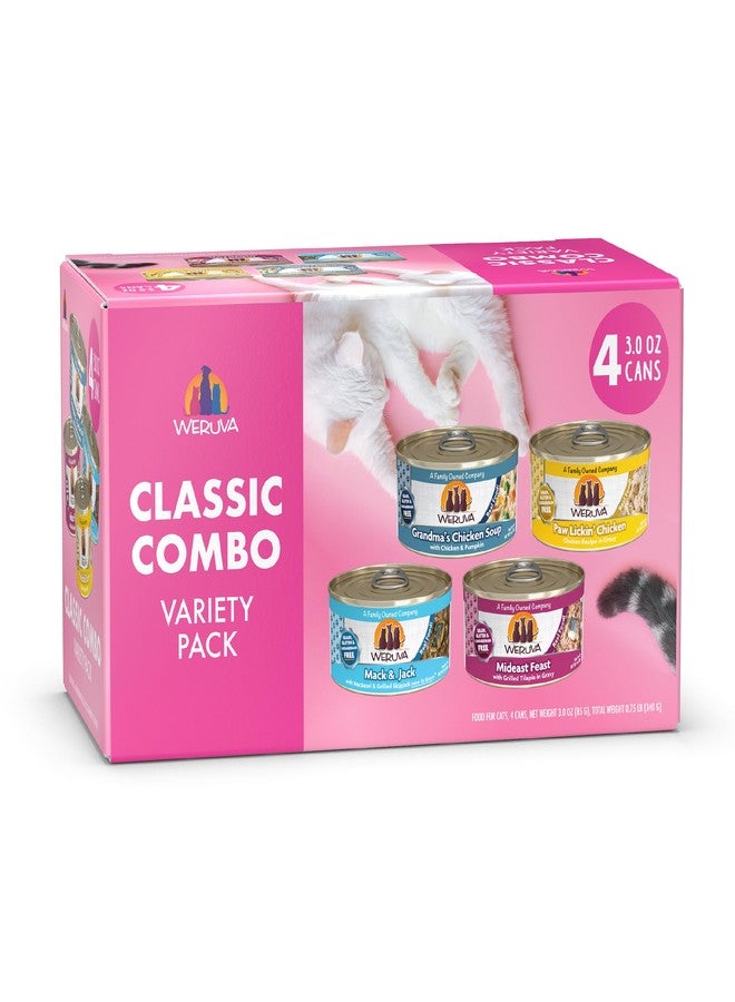 Weruva Classic Cat Food, Classic Combo Trial Variety Pack, 3oz Can, Pack of 4 - Image 1